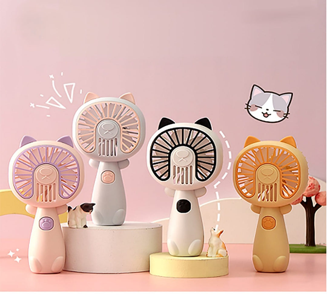 Cat theme mini hand fan
