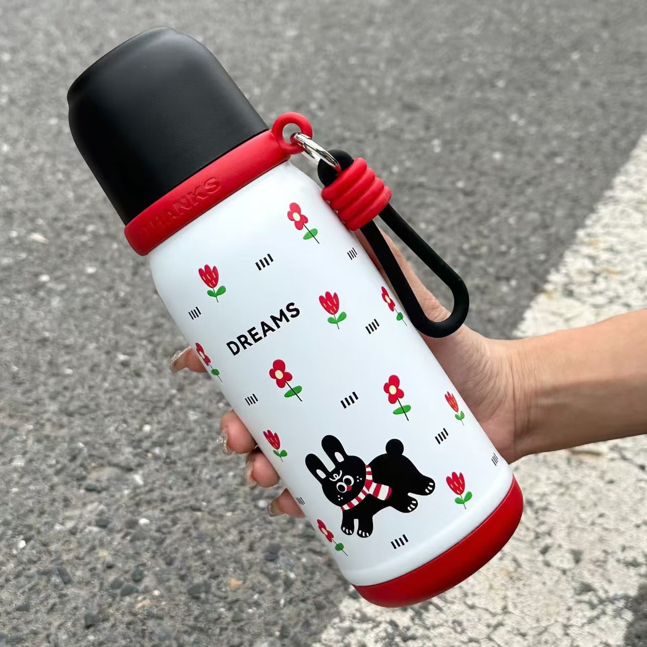Cute Animal-Themed Stainless Steel Kids Thermos Bottle (500 ml)