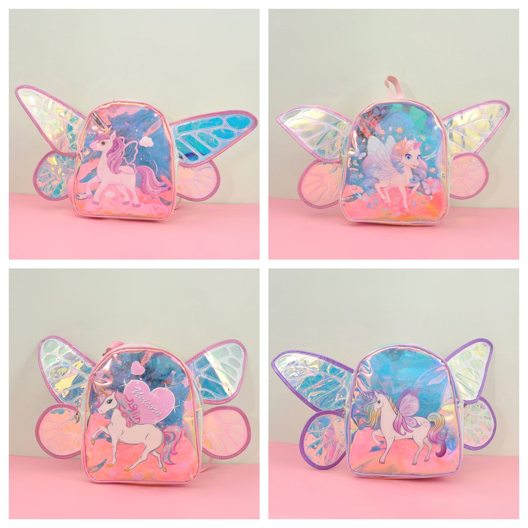 Magical Unicorn Backpack with Fairy Wings – Kawaii Kids School Bag for Girls