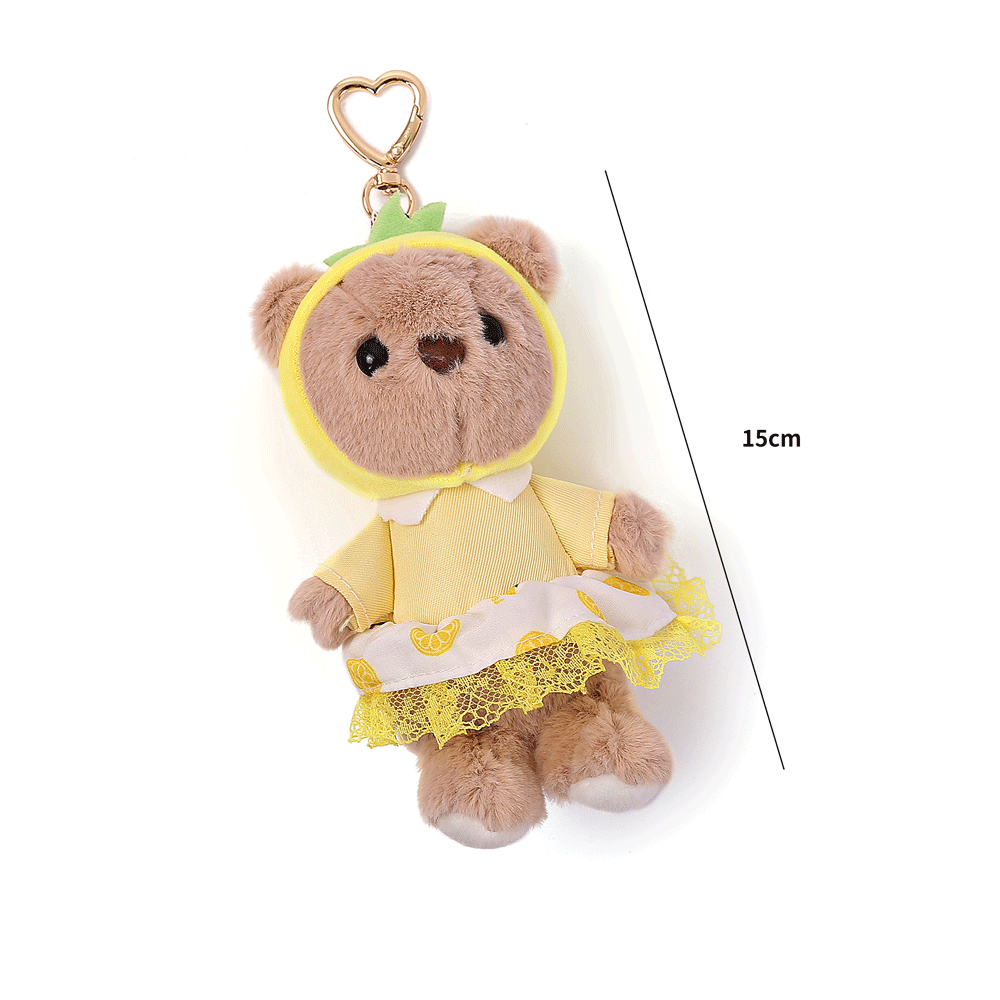 Princess Style Teddy Bear Plush Keychain. - TinyBo