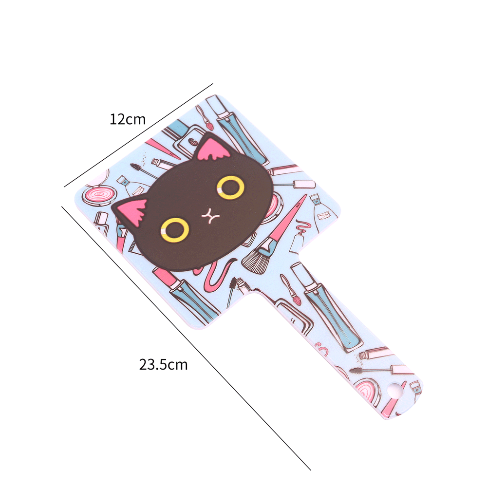 Kitty Mix print handheld mirror. - TinyBo