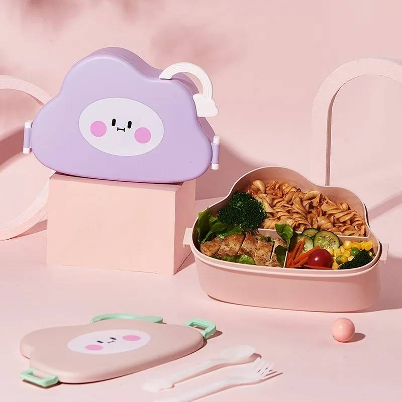 Lovely Cloud Shape Lunch Box With Cutlery.(1500mL) - TinyBo