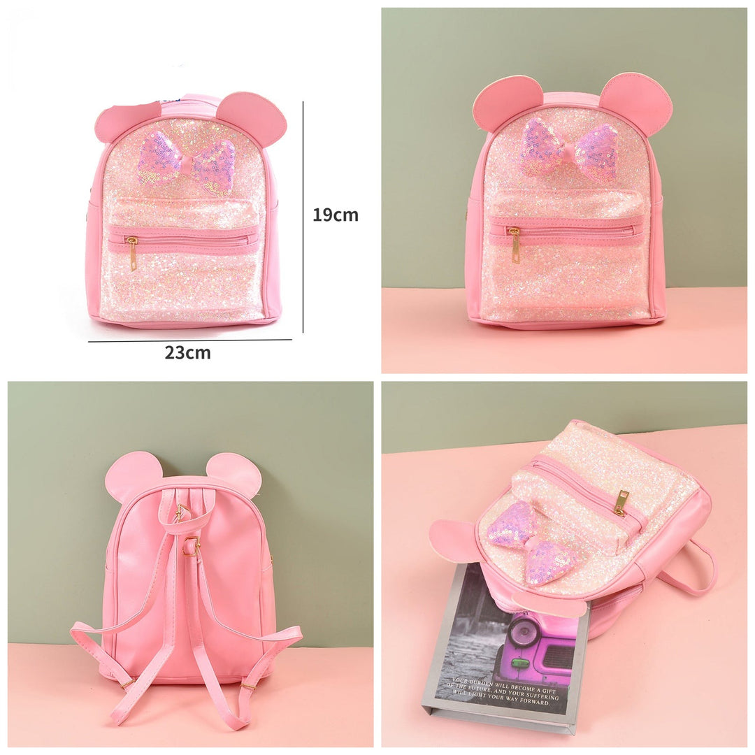 Bear Ear And Bow Theme Small Backpack. - TinyBo