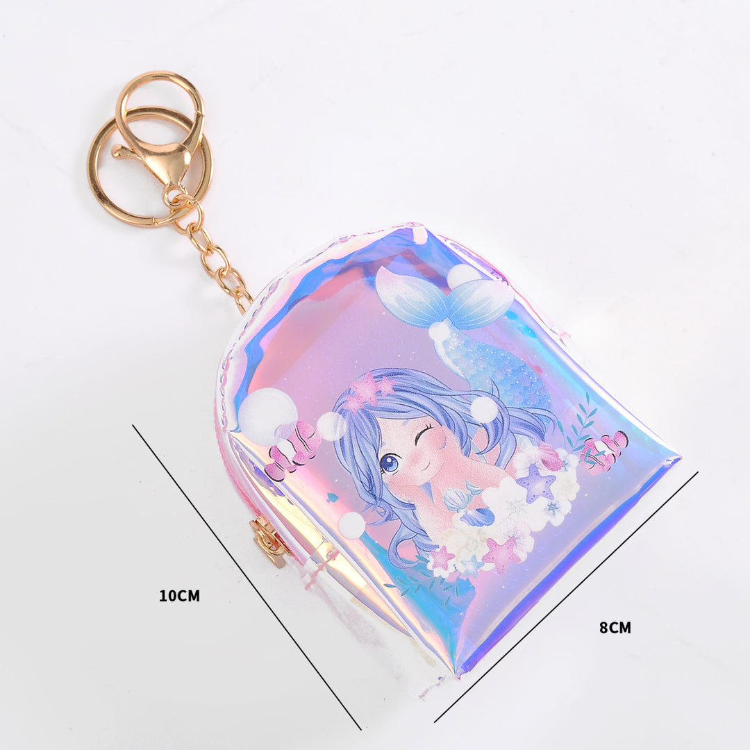 Radium Material Mermaid Theme 2in1 Functional Coinpouch Keychain. - TinyBo