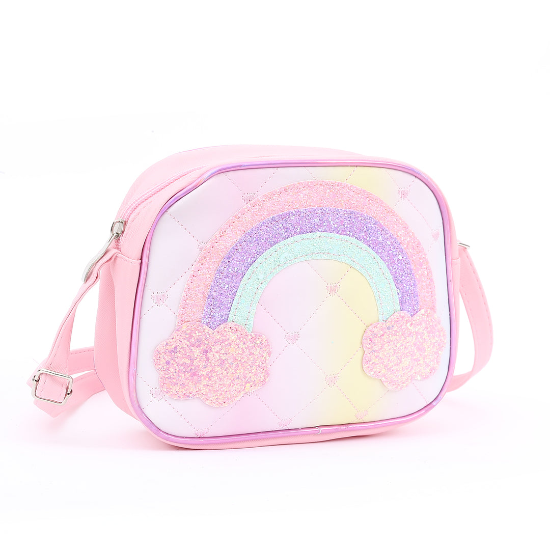 Stylish Glittery Rainbow Side Sling Bag