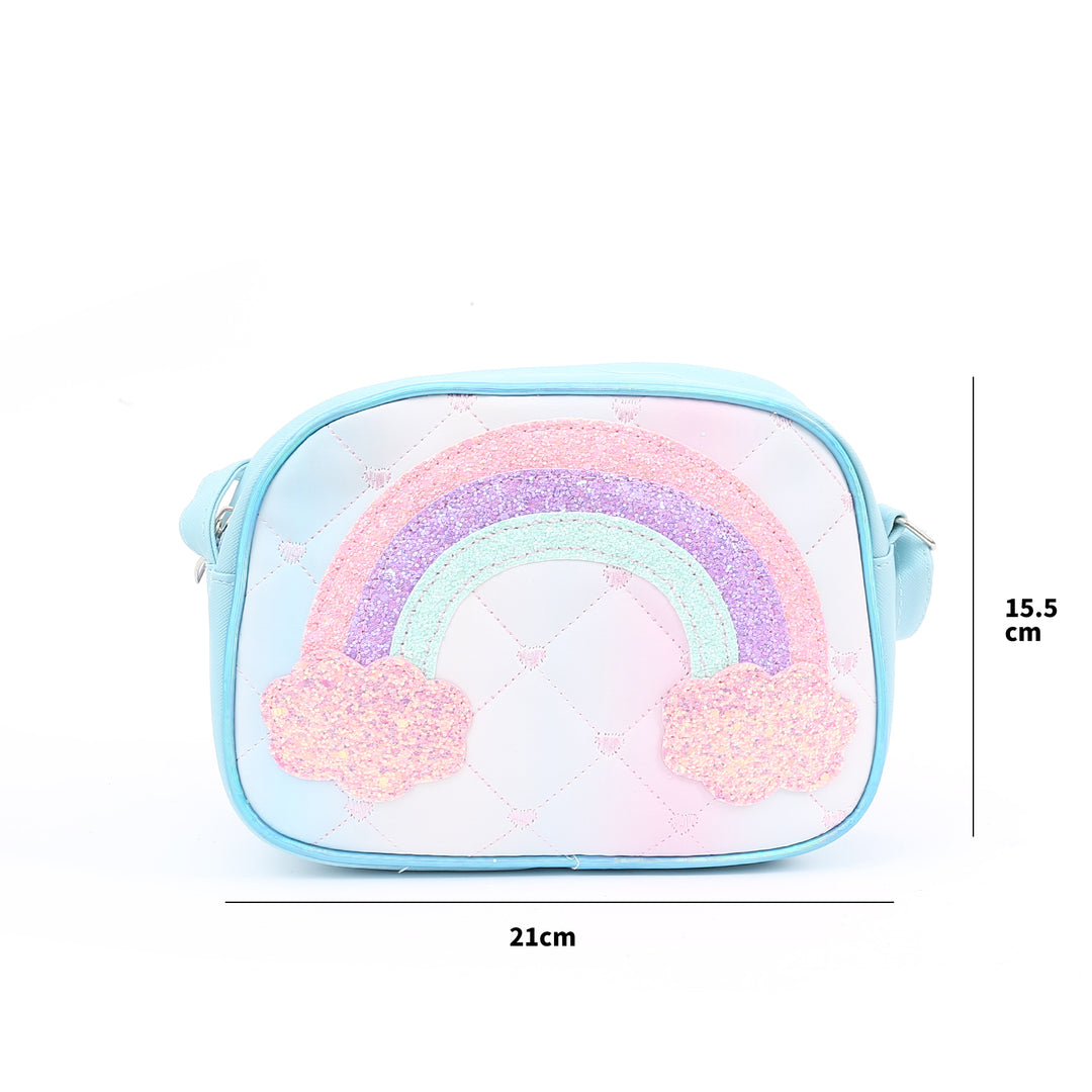 Stylish Glittery Rainbow Side Sling Bag - TinyBo