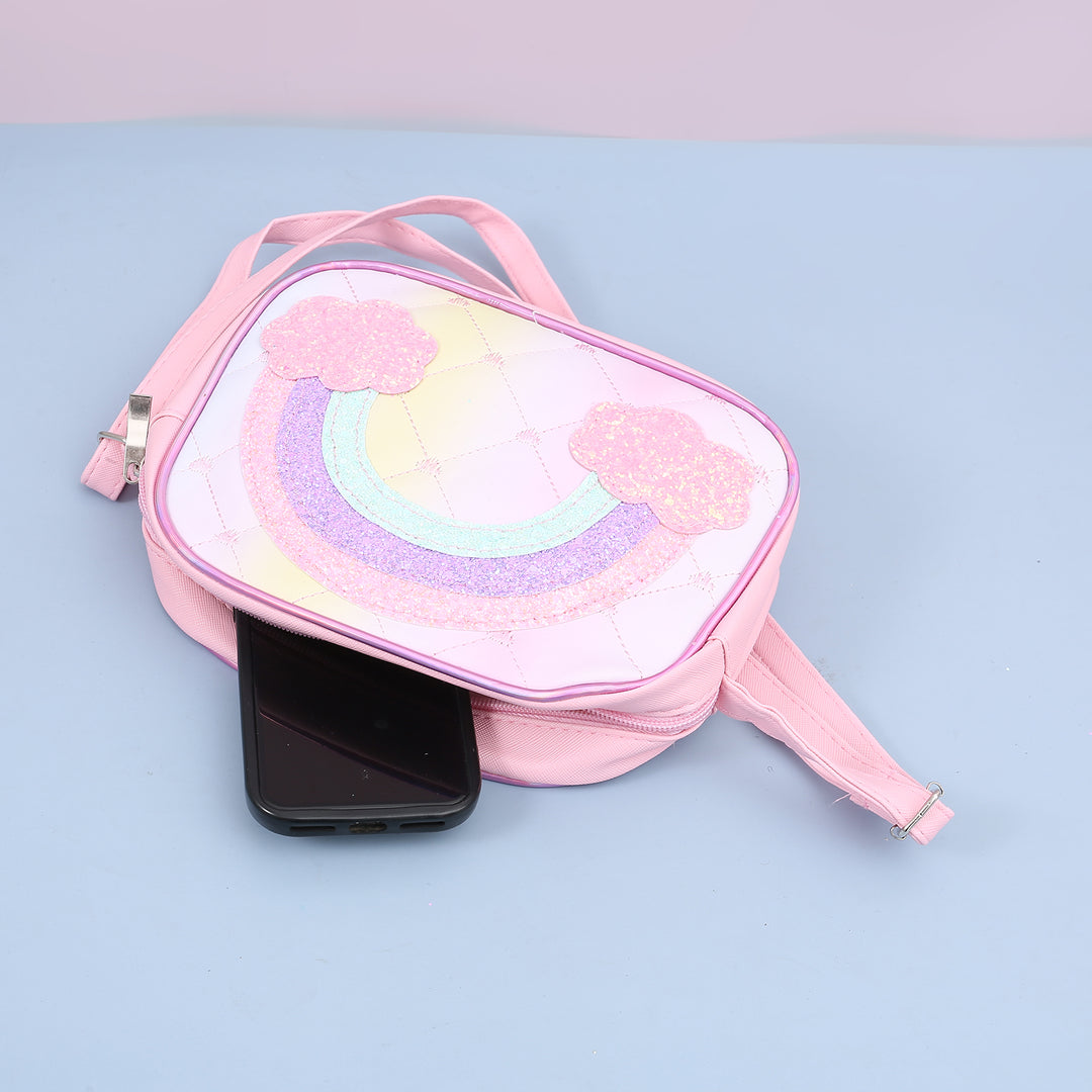 Stylish Glittery Rainbow Side Sling Bag - TinyBo