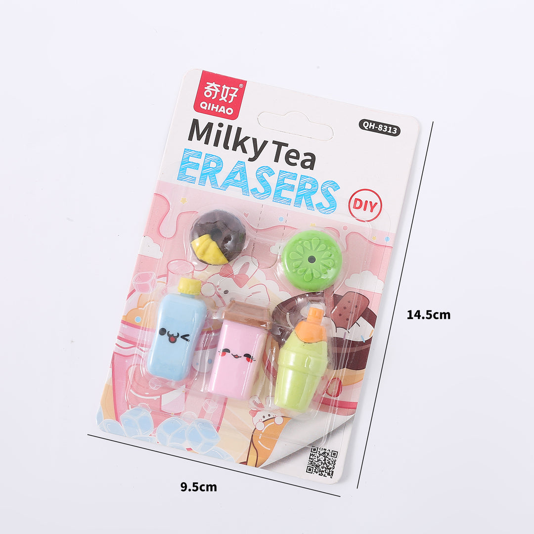 Yummy Milky Tea Erasers Set.