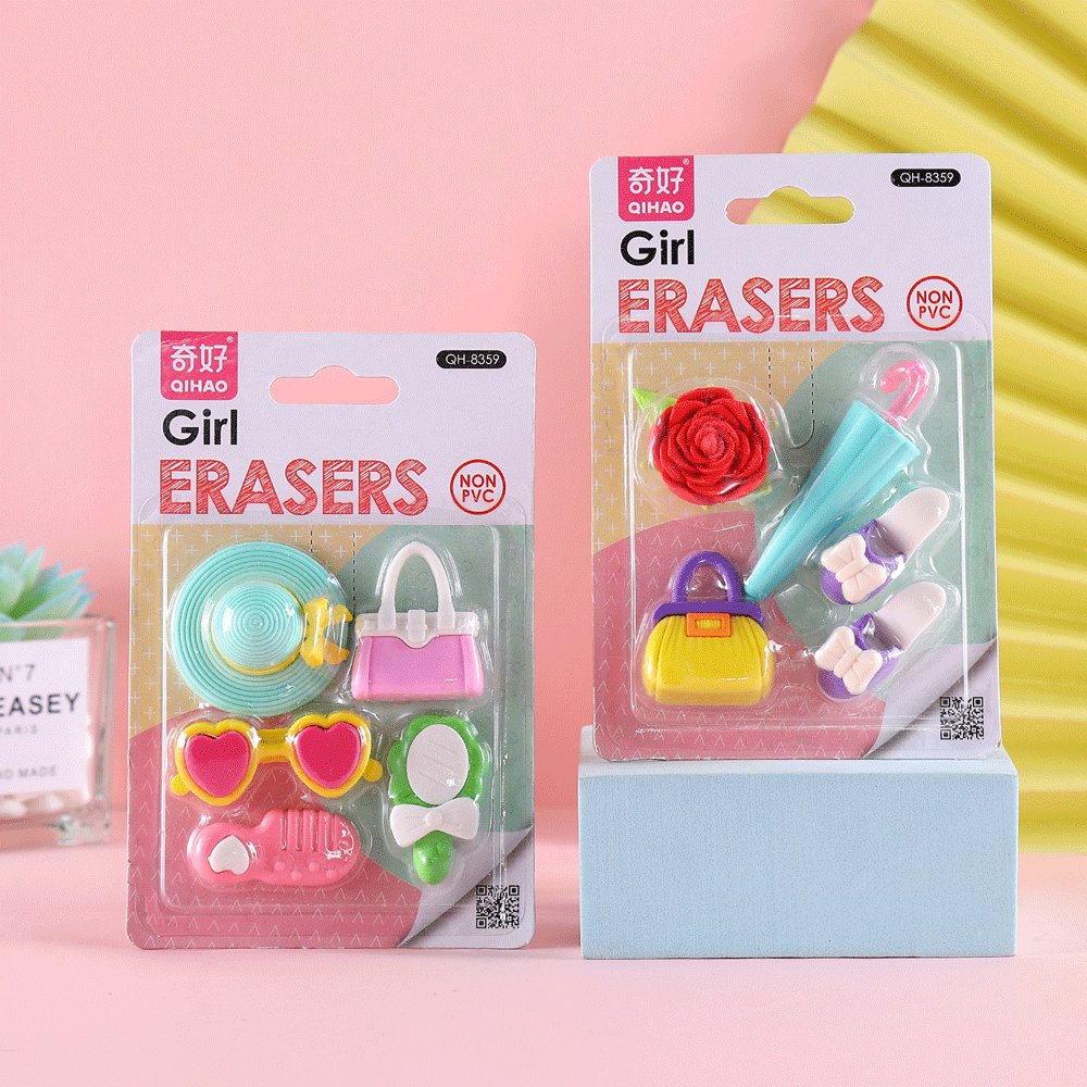 Premium eraser set girls eraser set.