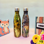 Load image into Gallery viewer, Leaf Print Steel Water Bottle.(500mL) - TinyBo
