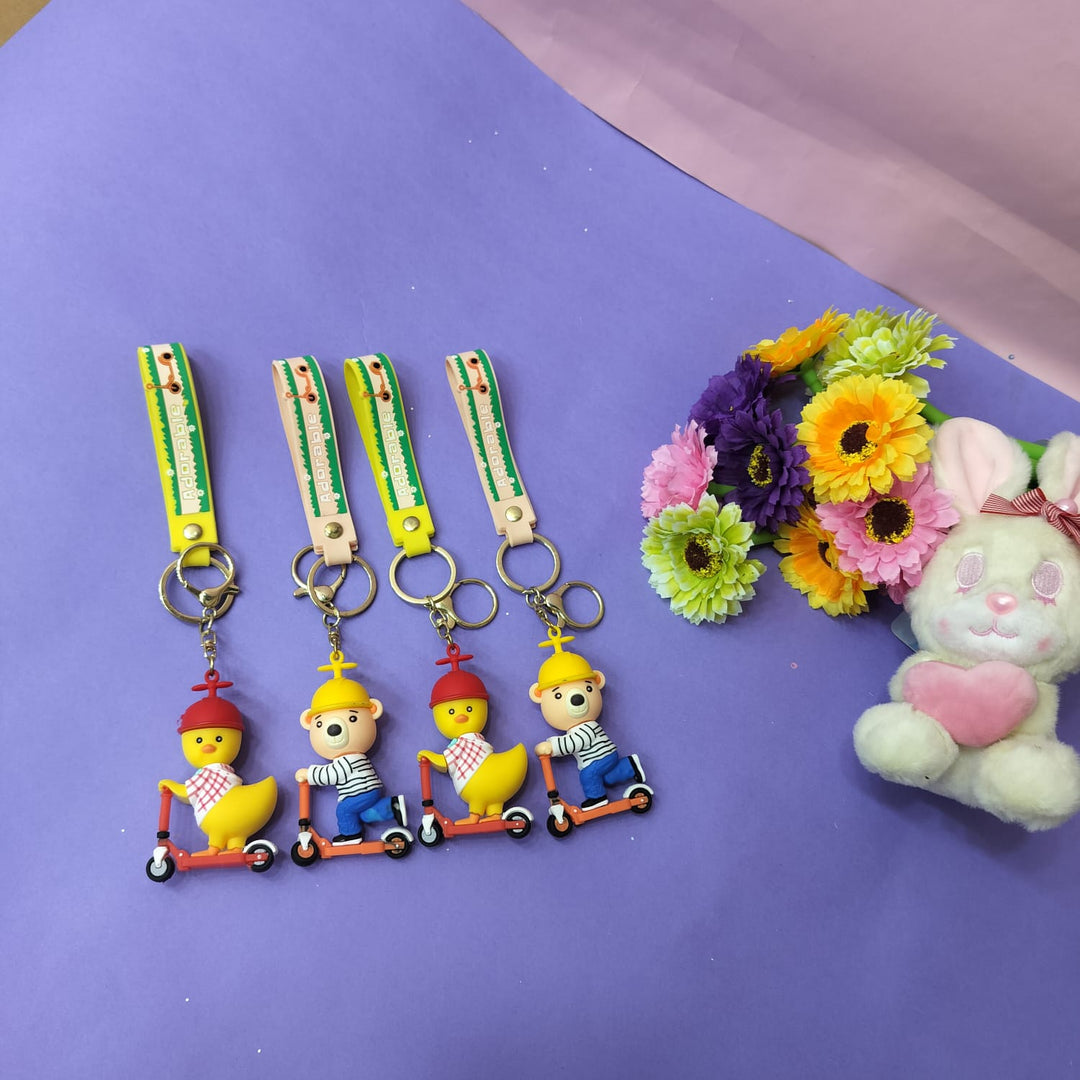 Teddy And Duck Theme Keychain. - TinyBo