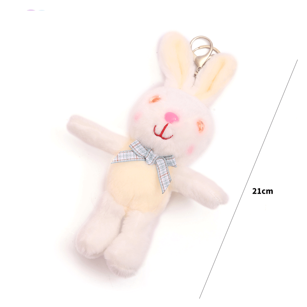 Stylish cute starry eyes sweet rabbit plush keychain. - TinyBo