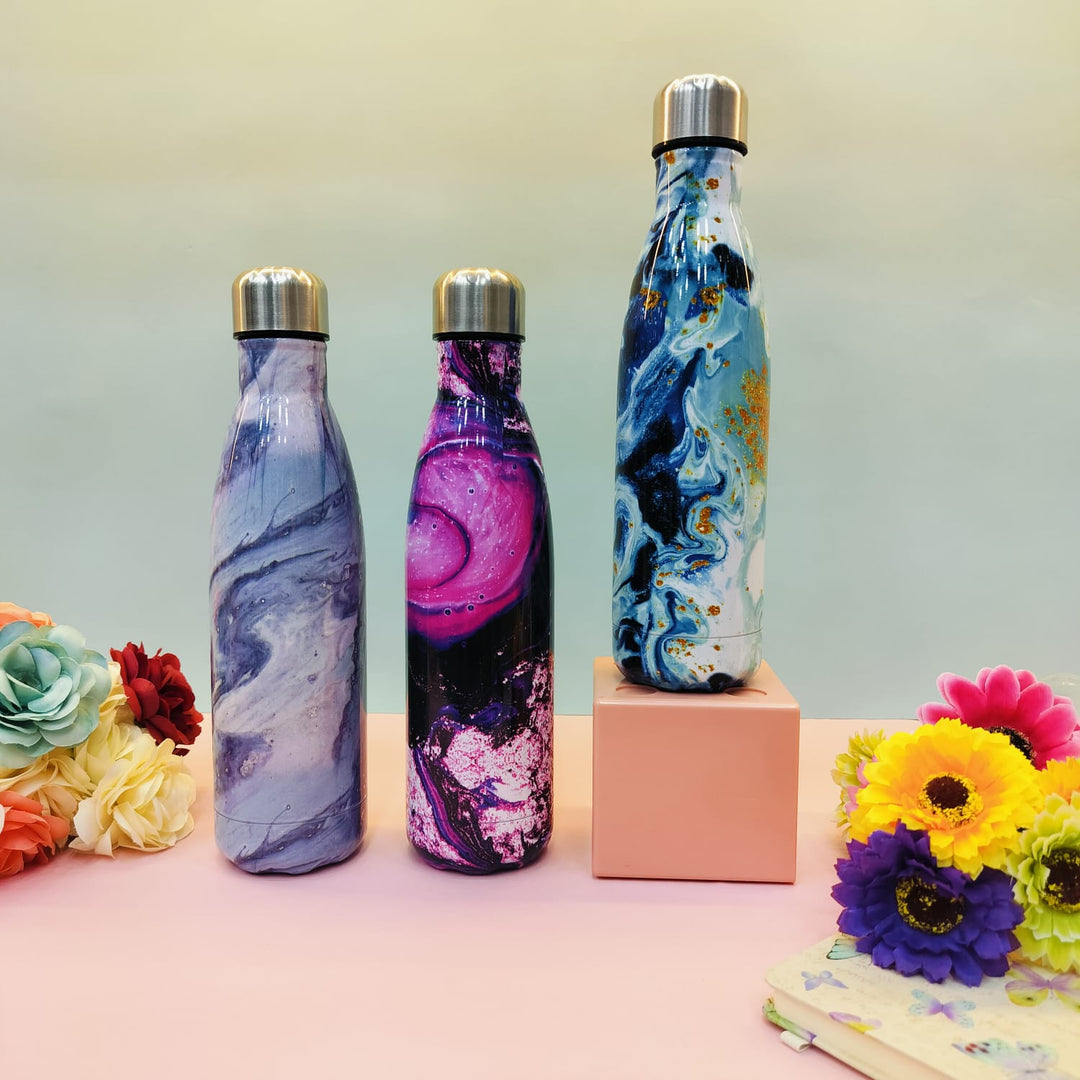 Marble Print Steel Water Bottle 500ML - TinyBo