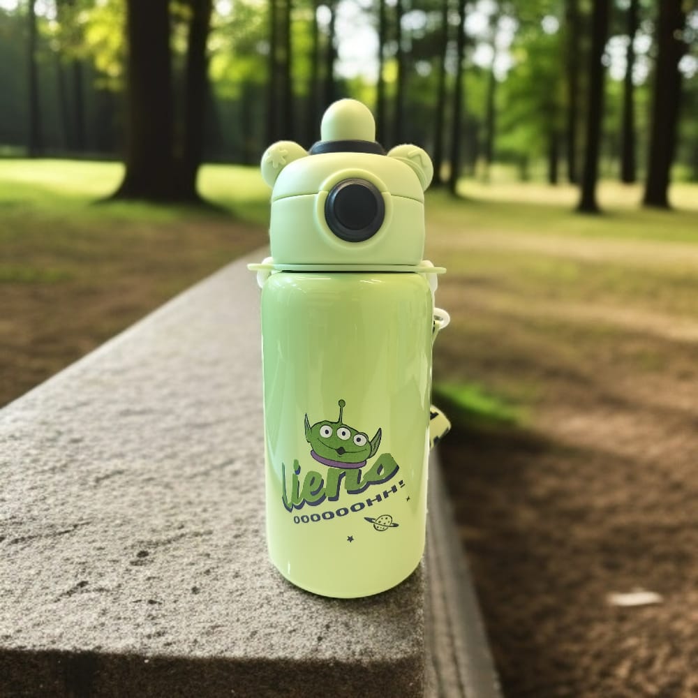 2-in-1 Kids Stainless Steel Sipper Bottle with DIY Stickers (500 ml)