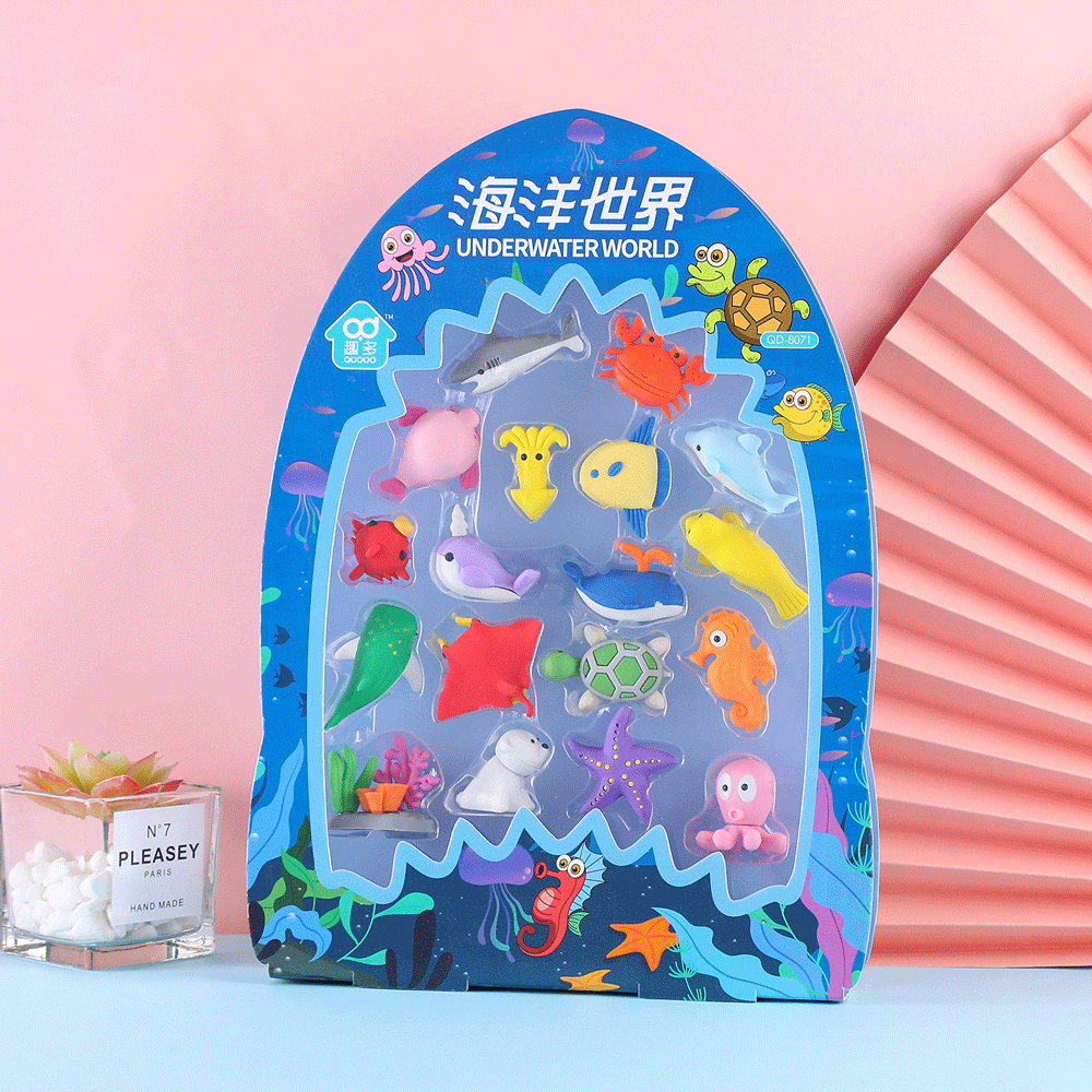 Underwater Sea Creatures Erasers Combo Set.