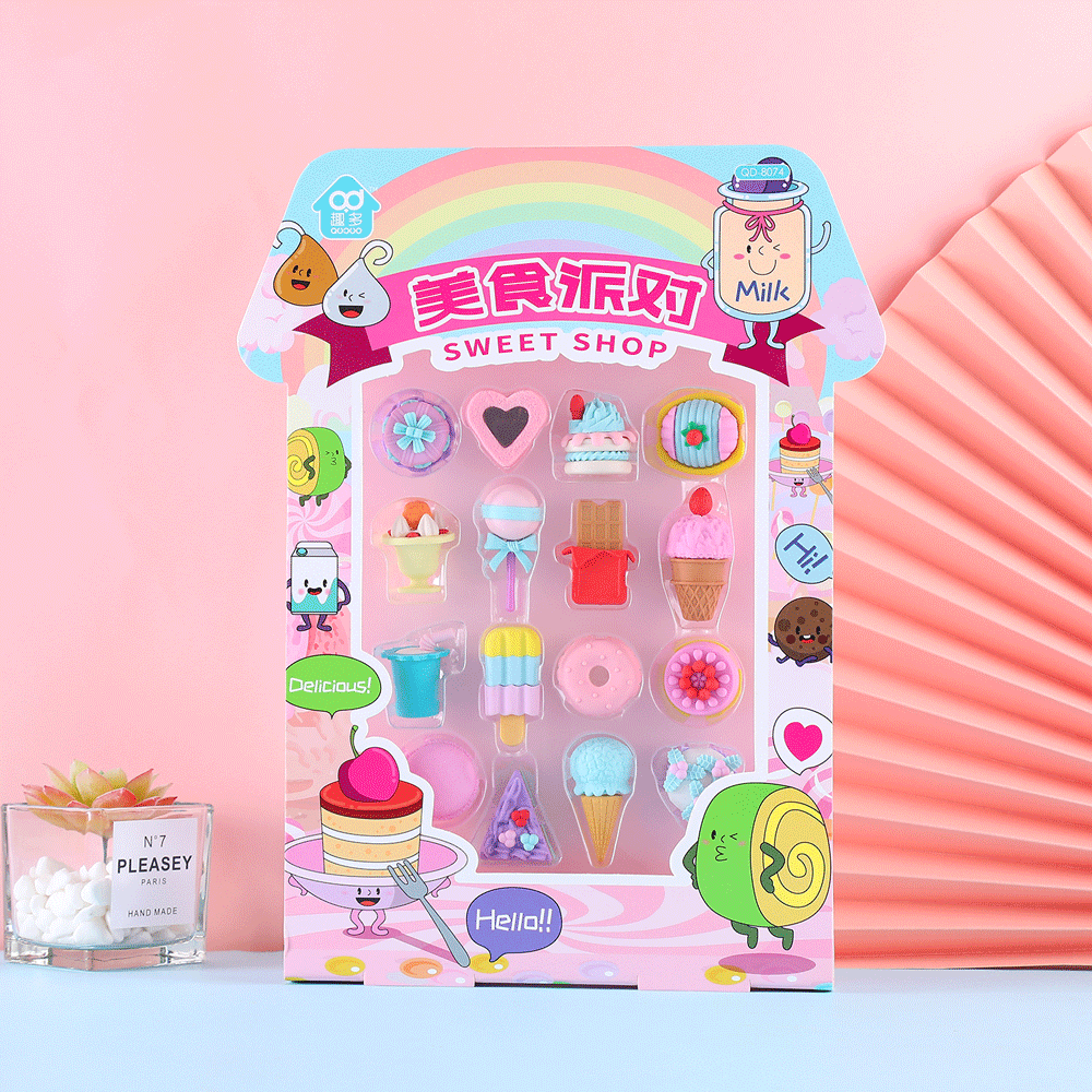 Hello! Delicious Dessert Theme Eraser Combo Set. - TinyBo