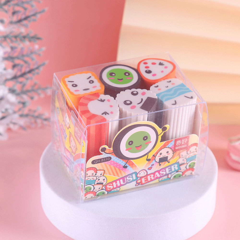 Yummy sushi's Theme  Eraser Set .