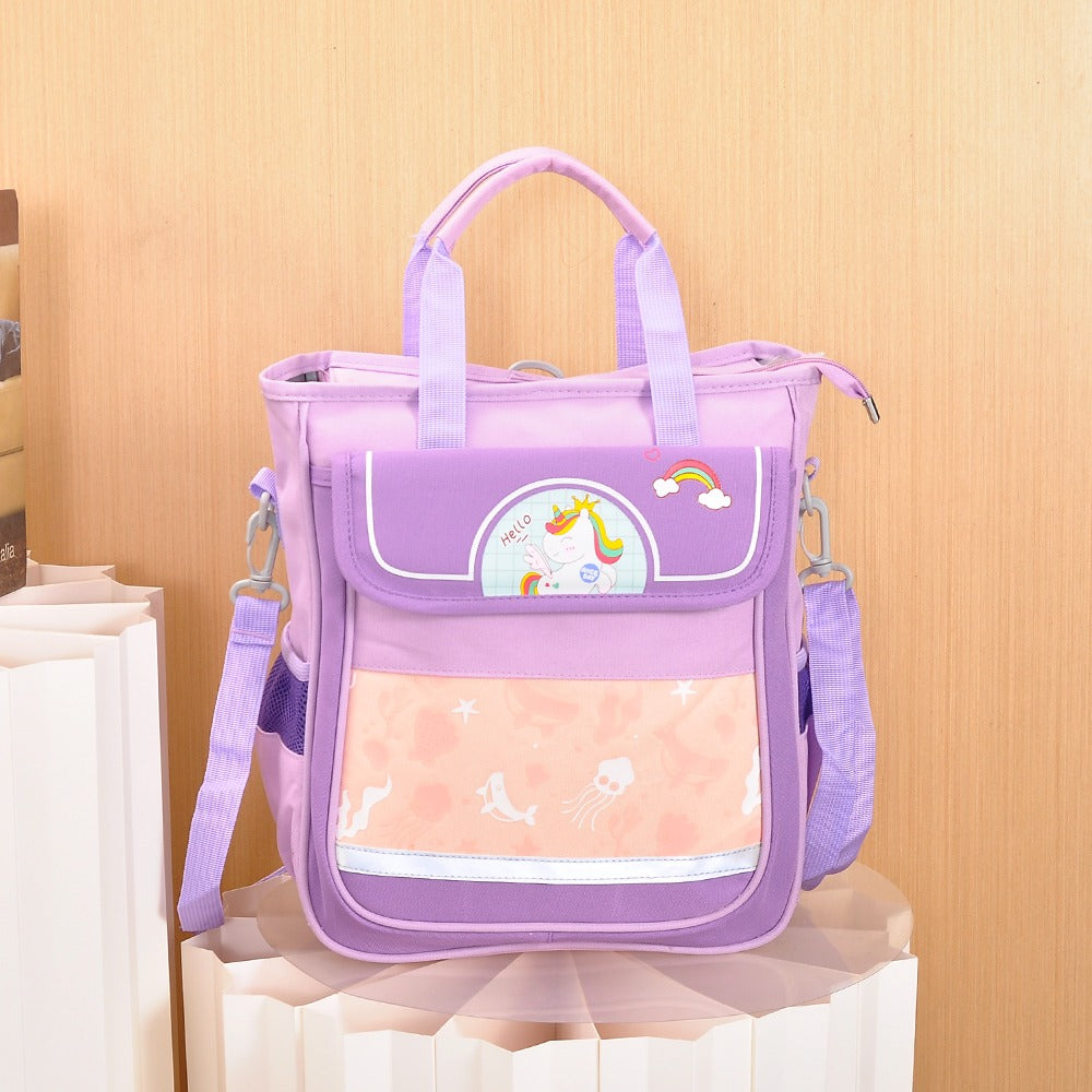 Kids Cartoon Tote Bag – Multi-Functional School & Travel Tote with Shoulder Strap