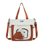 Load image into Gallery viewer, Cute Korean Style Bread Print Tote Bag – Aesthetic Canvas Shoulder Bag for Girls &amp; Students
