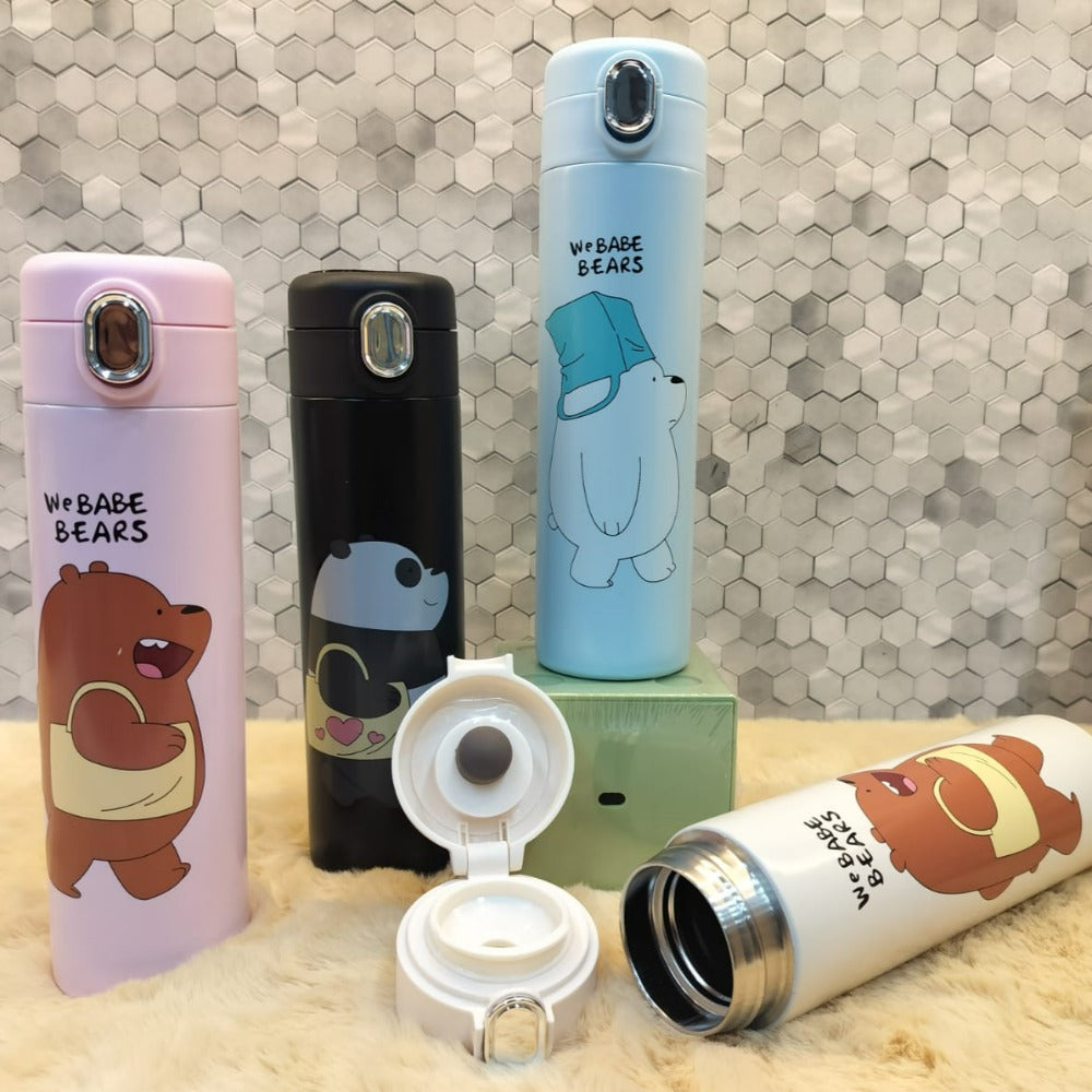 Stylish Panda On The Way Steel-Water Bottle.(500mL)