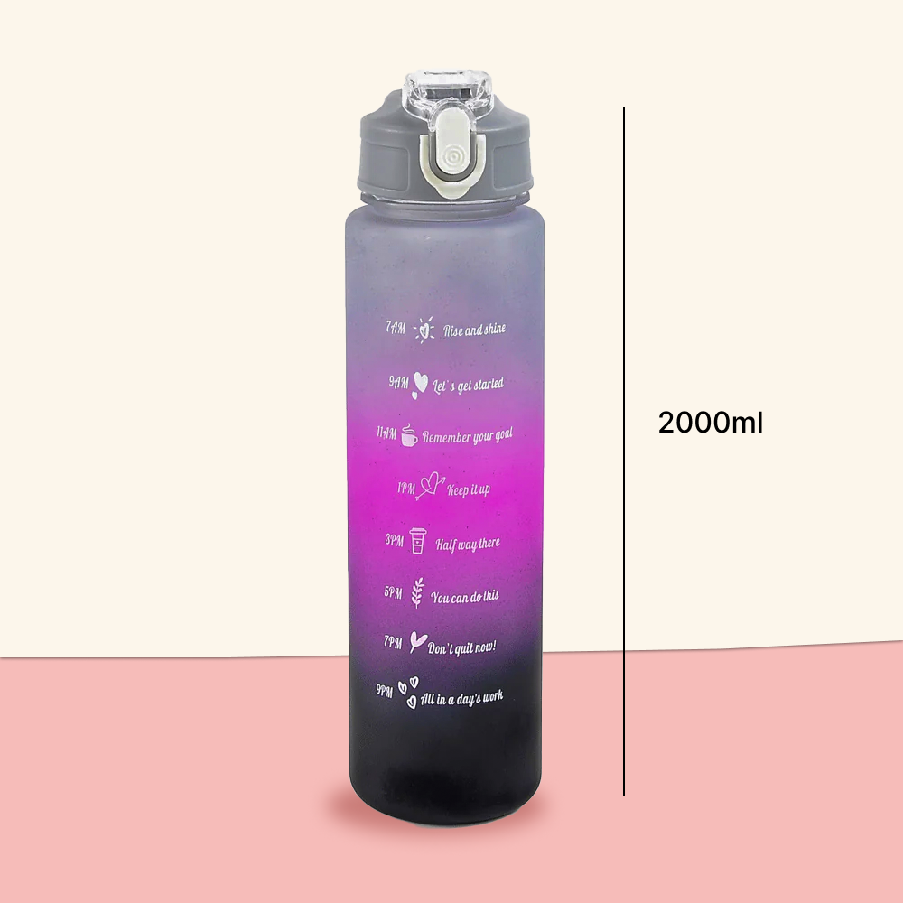 3 In 1 Trendy Motivational Tumbler Water Bottle (2000ml,900ml,300ml