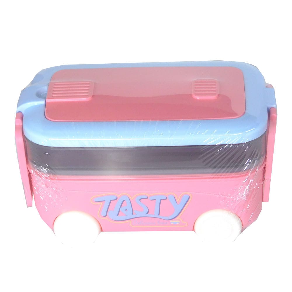 Stackable Bus Shape Lunch Box with Cutlery – Leak-Proof Bento Box for Kids