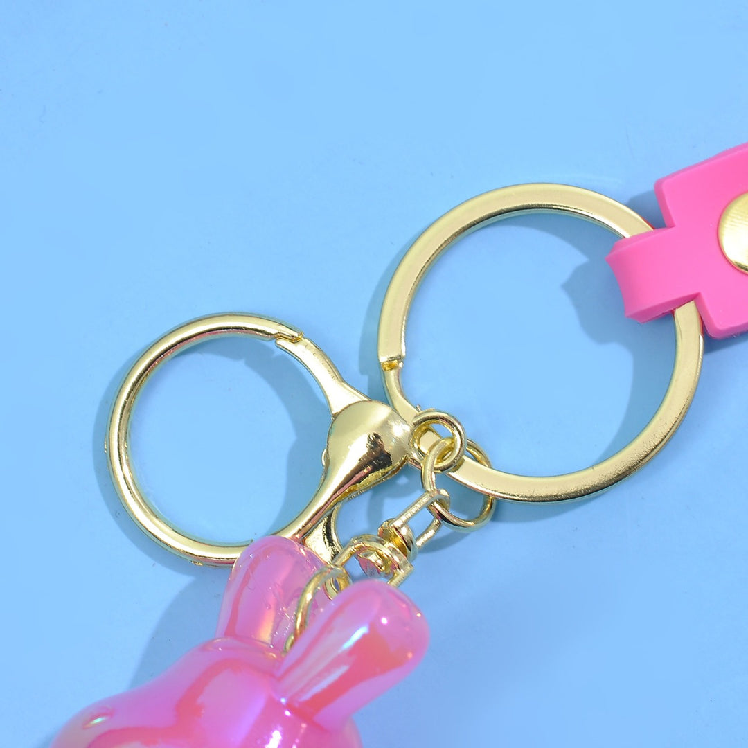 Cute Bunny Keychain | Kawaii Bubble Charm Keyring for Bags, Keys, and Gifts