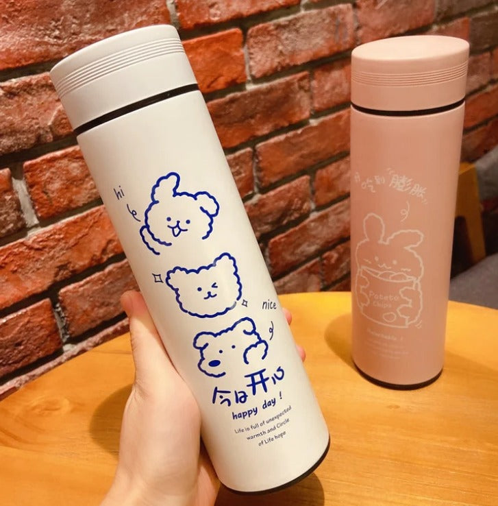 Stylish Bunny Print Temperature Bottle.(500L) - TinyBo