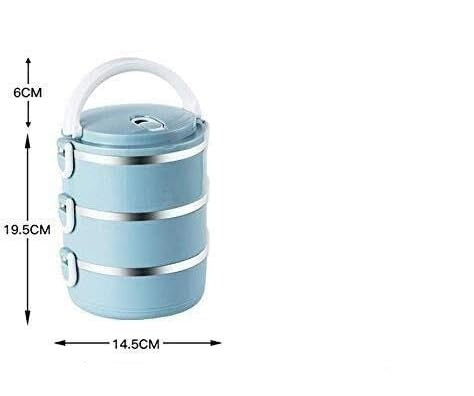 Stainnless Steel Three-Layered Lunch Box(2100ml).