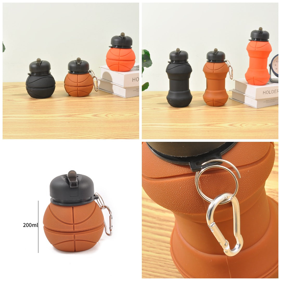 Collapsible Silicon Basketball Shape Water Bottle | 200ml