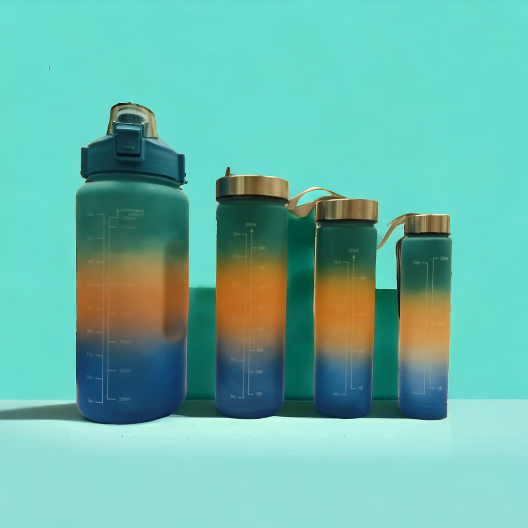 4 in 1 Water Bottle Set (2l, 900ml, 520ml & 300ml).