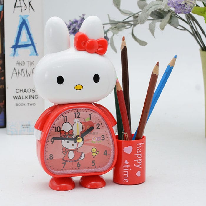 Cute Hello Kitty Alarm Clock with Pen Holder