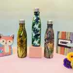 Load image into Gallery viewer, Leaf Print Steel Water Bottle.(500mL) - TinyBo
