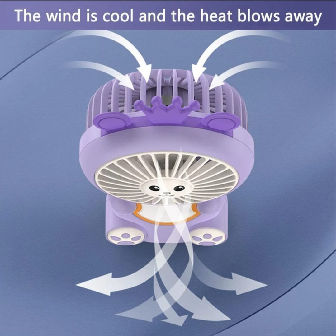 Portable Handheld Fan for Kids – Rechargeable Mini Desk Fan