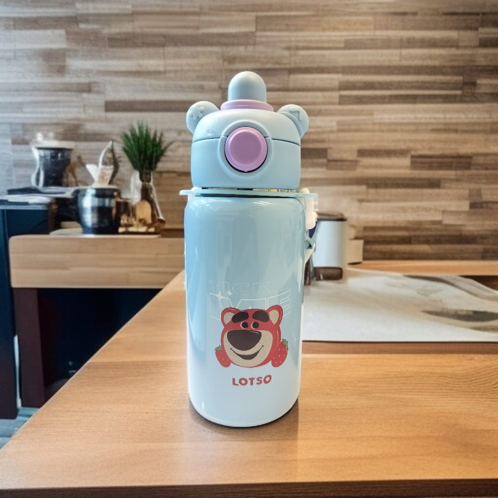 2-in-1 Kids Stainless Steel Sipper Bottle with DIY Stickers (500 ml)