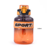 Load image into Gallery viewer, 1.1L Sports Water Bottle – Leak-Proof Gym Jug with Straw &amp; Carry Strap
