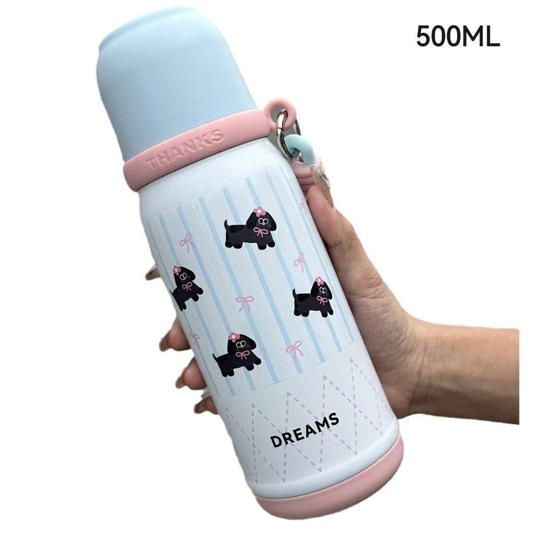 Cute Animal-Themed Stainless Steel Kids Thermos Bottle (500 ml)
