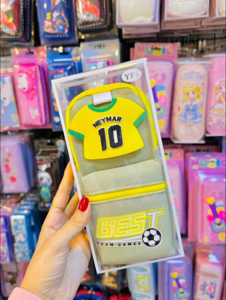 Footballer-Themed Stationery Pouch With Hook