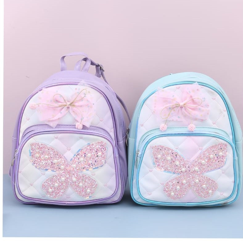 Printed Butterfly Theme Mini Backpack. - TinyBo