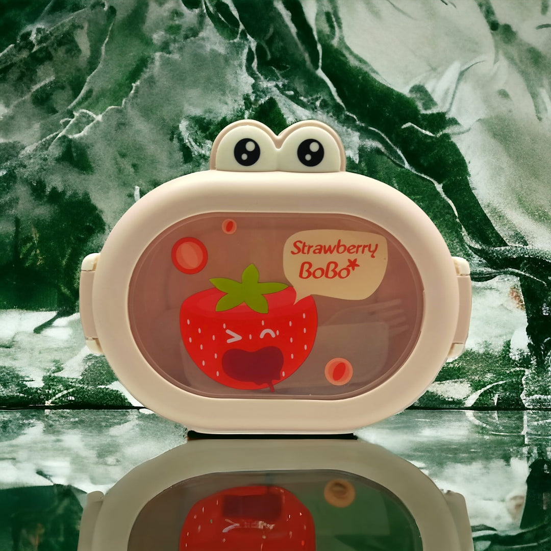 Frog Theme Lunch Box With Cutlery. - TinyBo