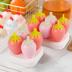 Load image into Gallery viewer, Strawberry Shape 6pc Ice Candy Mold. - TinyBo
