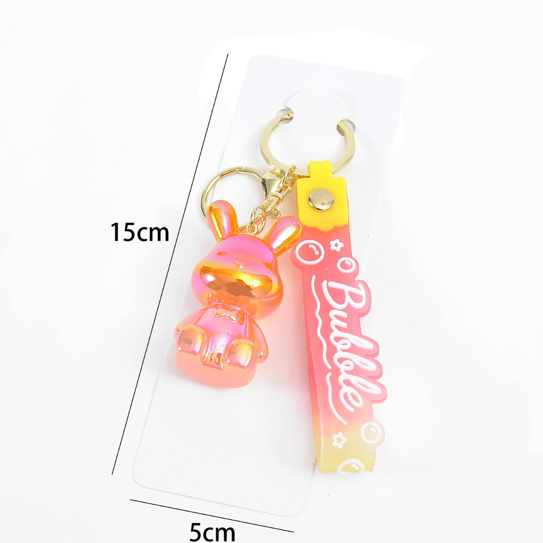 Cute Bunny Keychain | Kawaii Bubble Charm Keyring for Bags, Keys, and Gifts