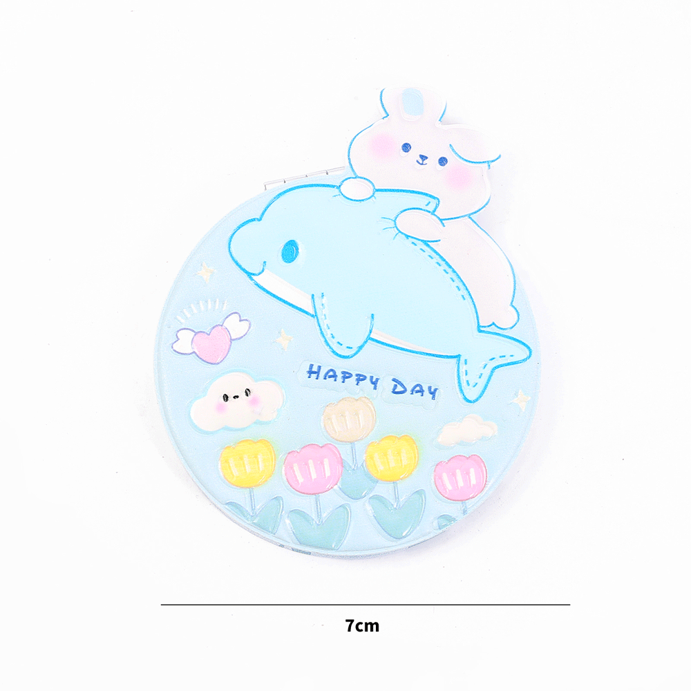 Dolphin Bear Folding Double Sided Pocket Mirror