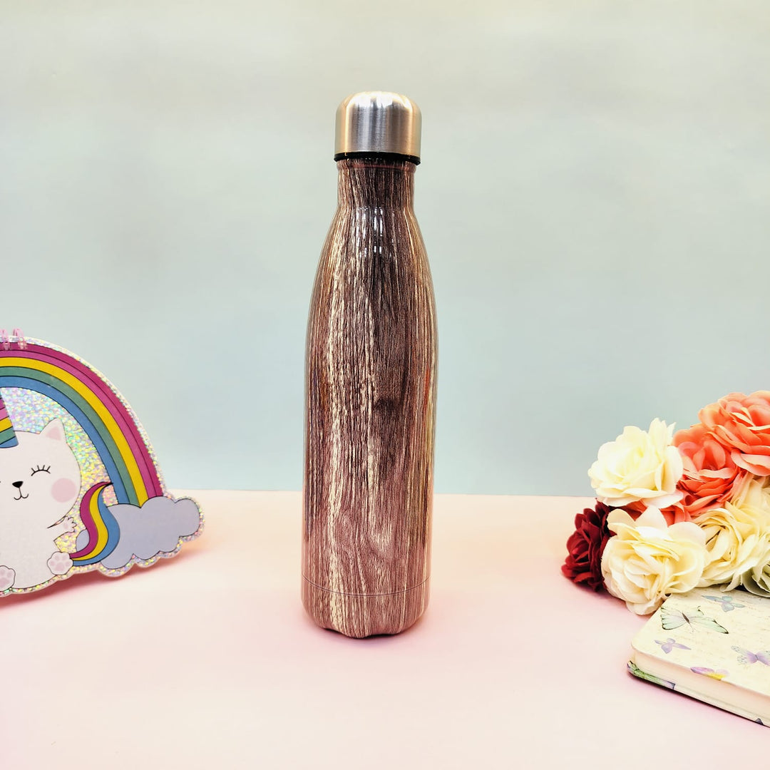 Shiny Woody Print Steel Water Bottle.(500mL) - TinyBo