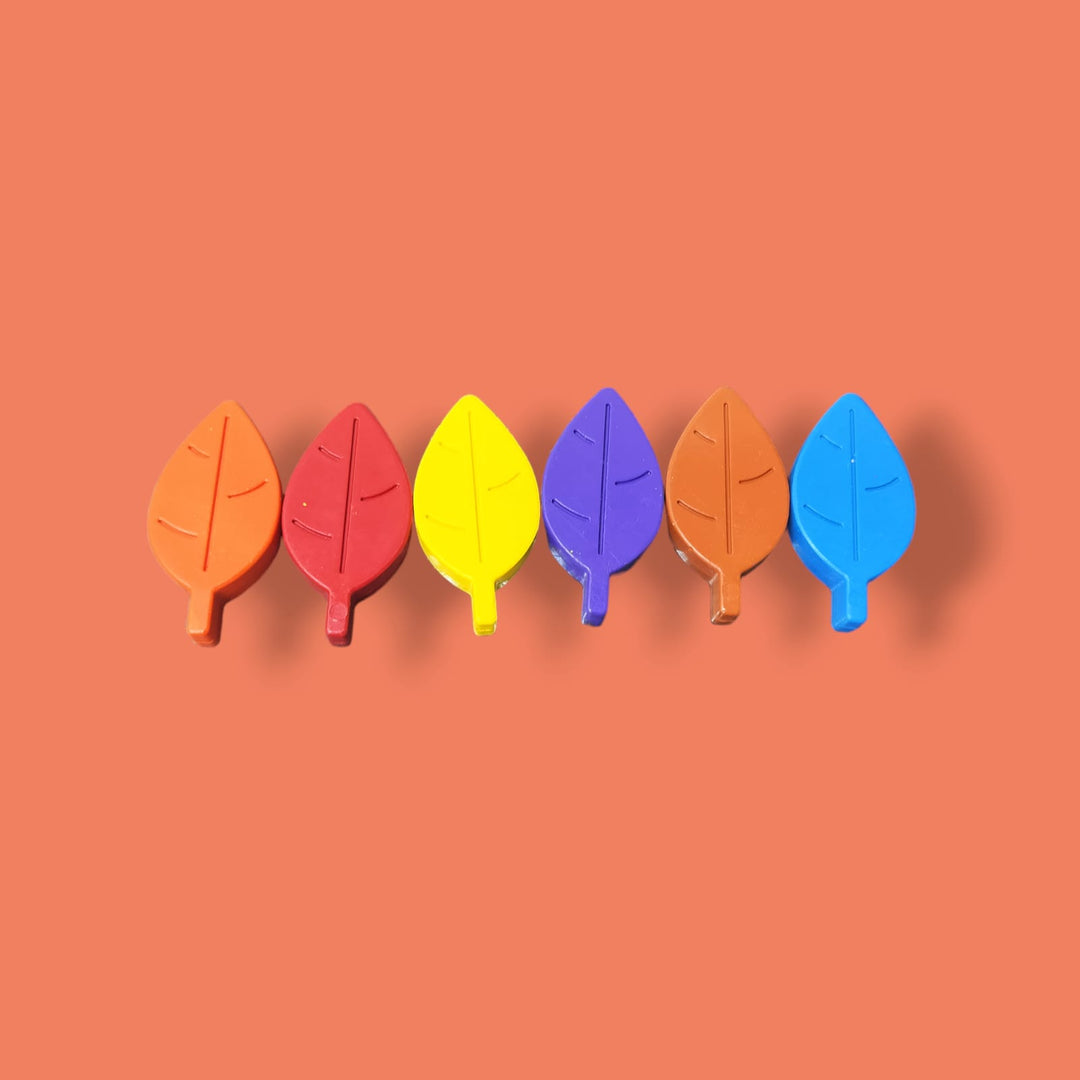 Leaves shape Pack of 6 Crayon Set. - TinyBo