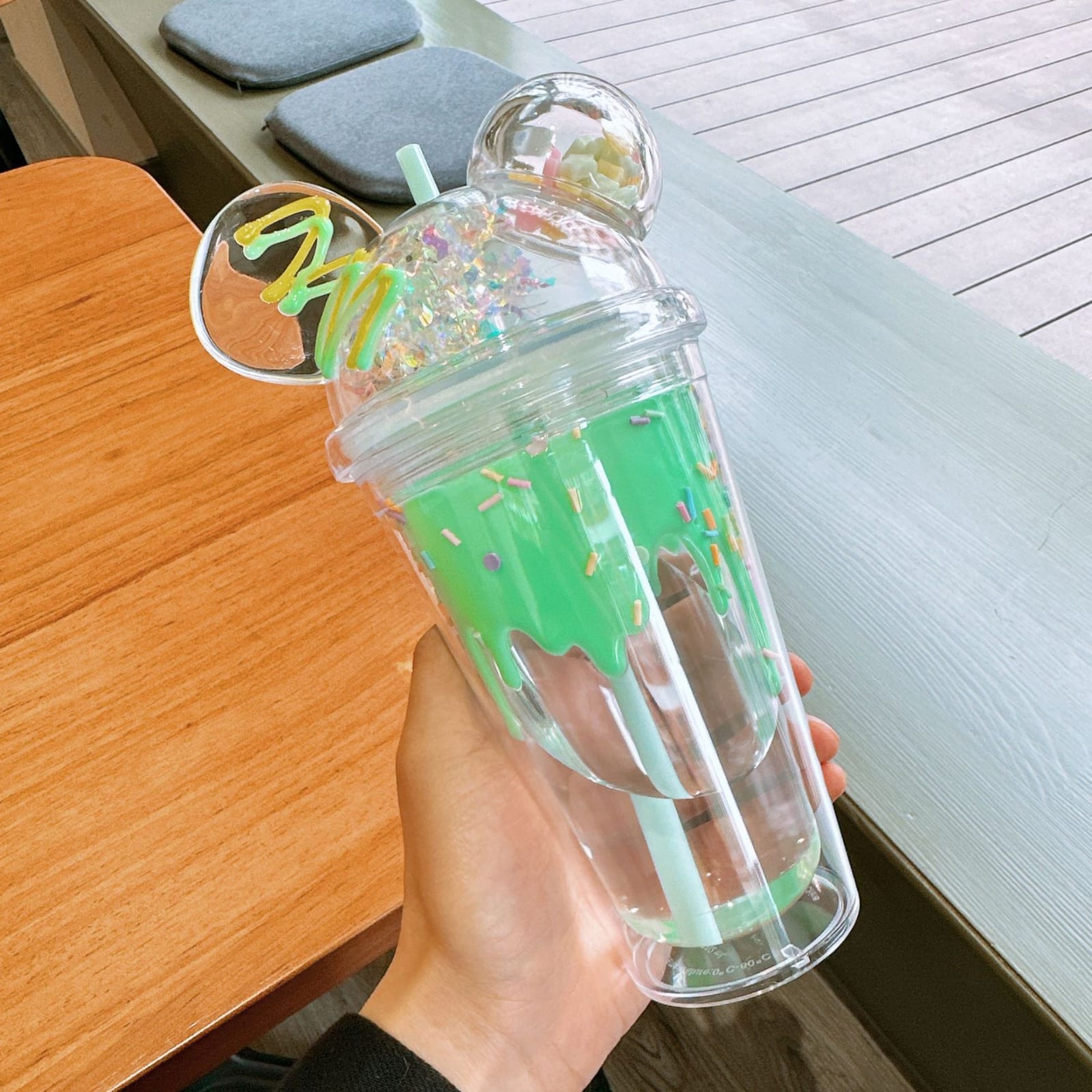 Mickey Ears Tumbler Cup with Straw 