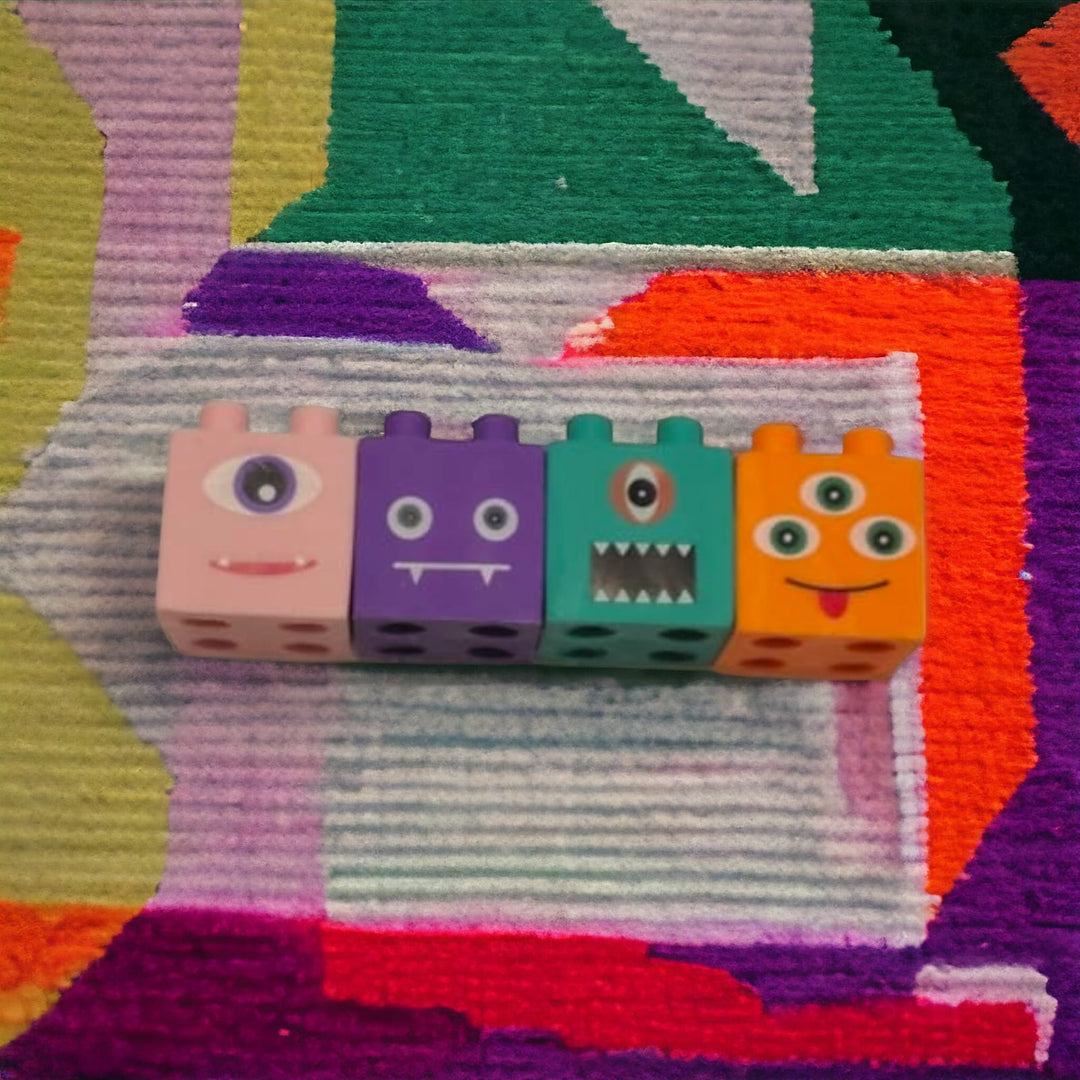 Monster Blocks Eraser Set.