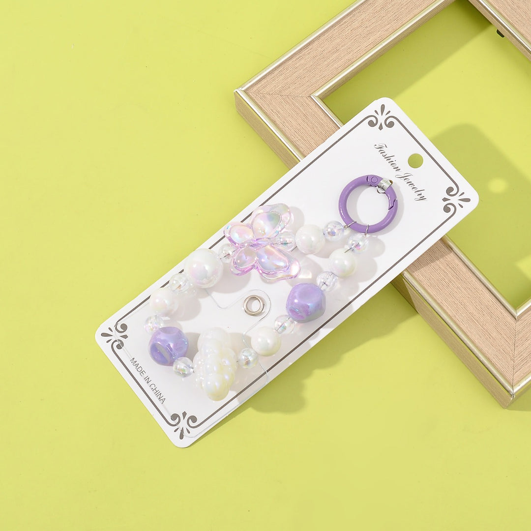 Cute Butterfly and Pearl Keychain for Phones