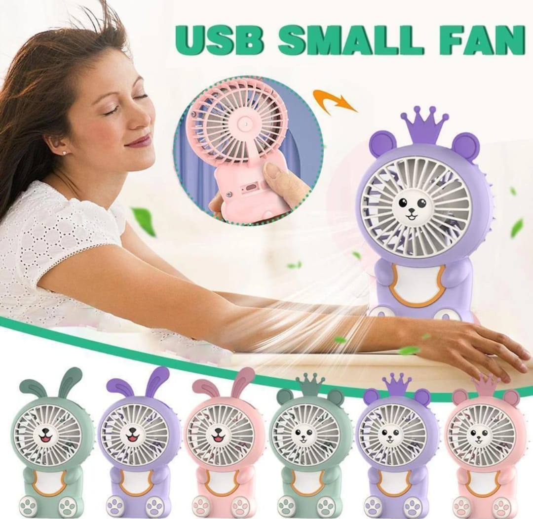 Portable Handheld Fan for Kids – Rechargeable Mini Desk Fan