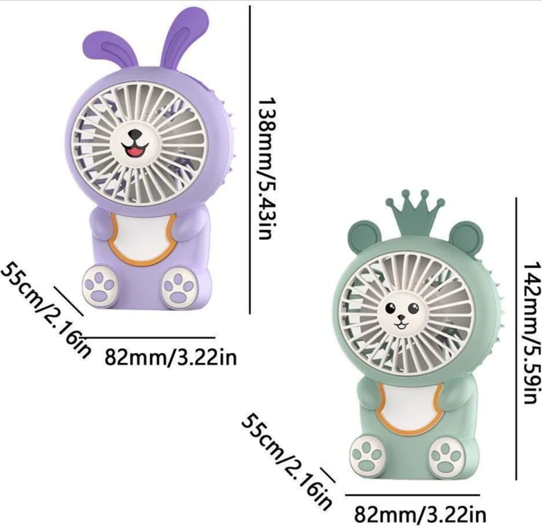 Portable Handheld Fan for Kids – Rechargeable Mini Desk Fan